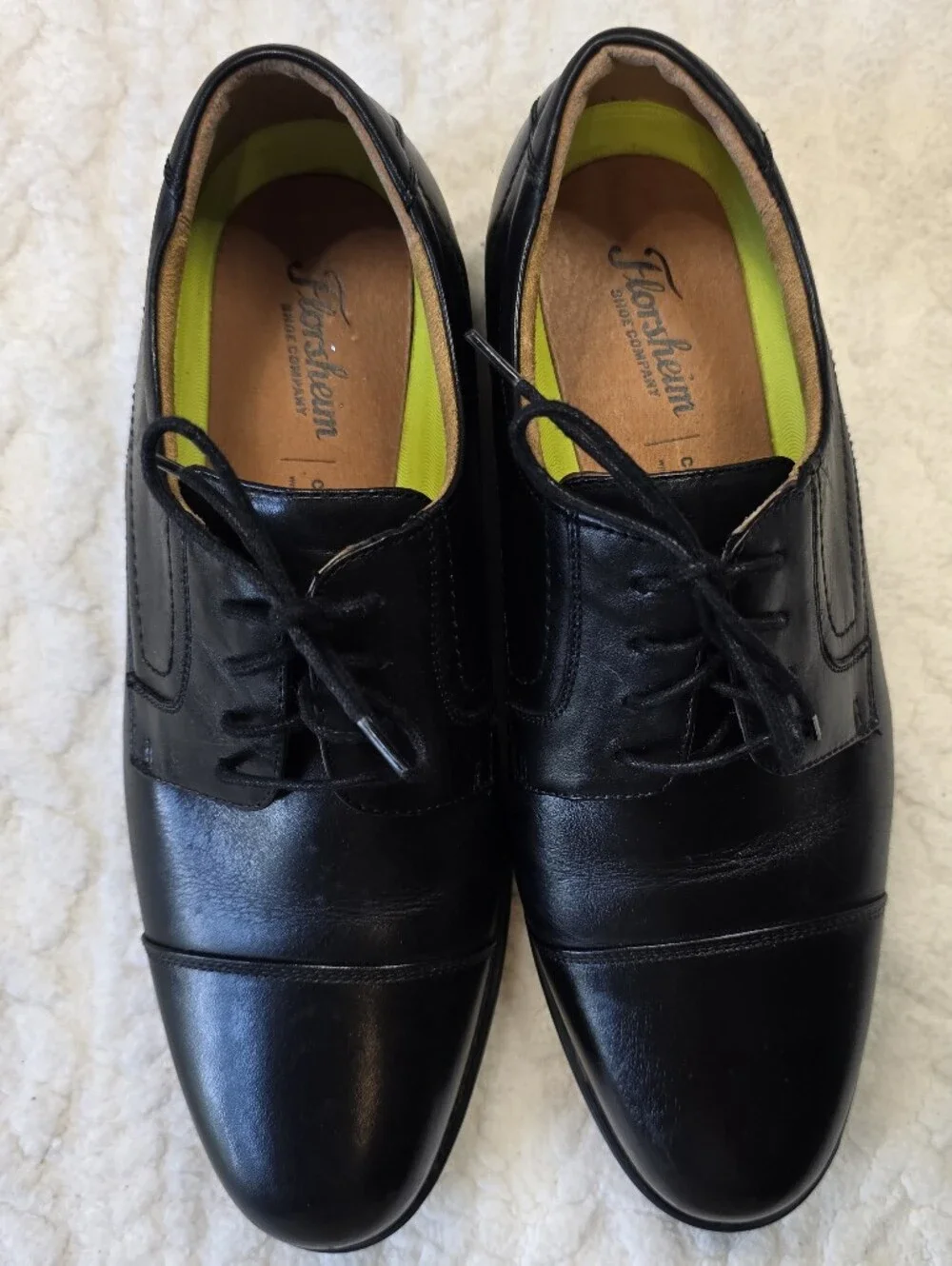 Florsheim Midtown Cap Toe Oxford Black Leather Dress Shoes 10.5 3E